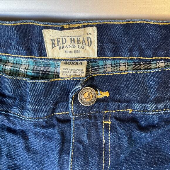 Red Head Men Jeans size 40 x 34 Blue Straight Leg Mid Rise Weatherproof w Liner - Picture 6 of 9